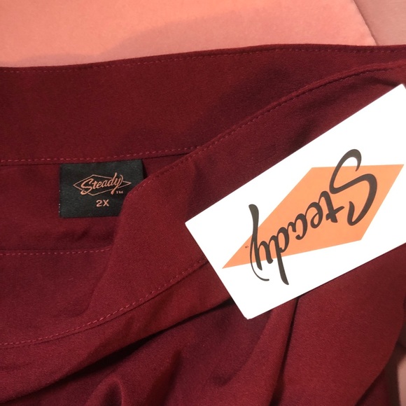 RockSteady Burgundy A-Line Skirt - Picture 4 of 7